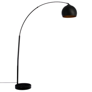 Lampadaire arc "Hyto" marbre et métal noir H177cm