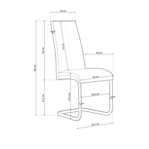 Pack 4 sillas de comedor Smile símil piel Negro