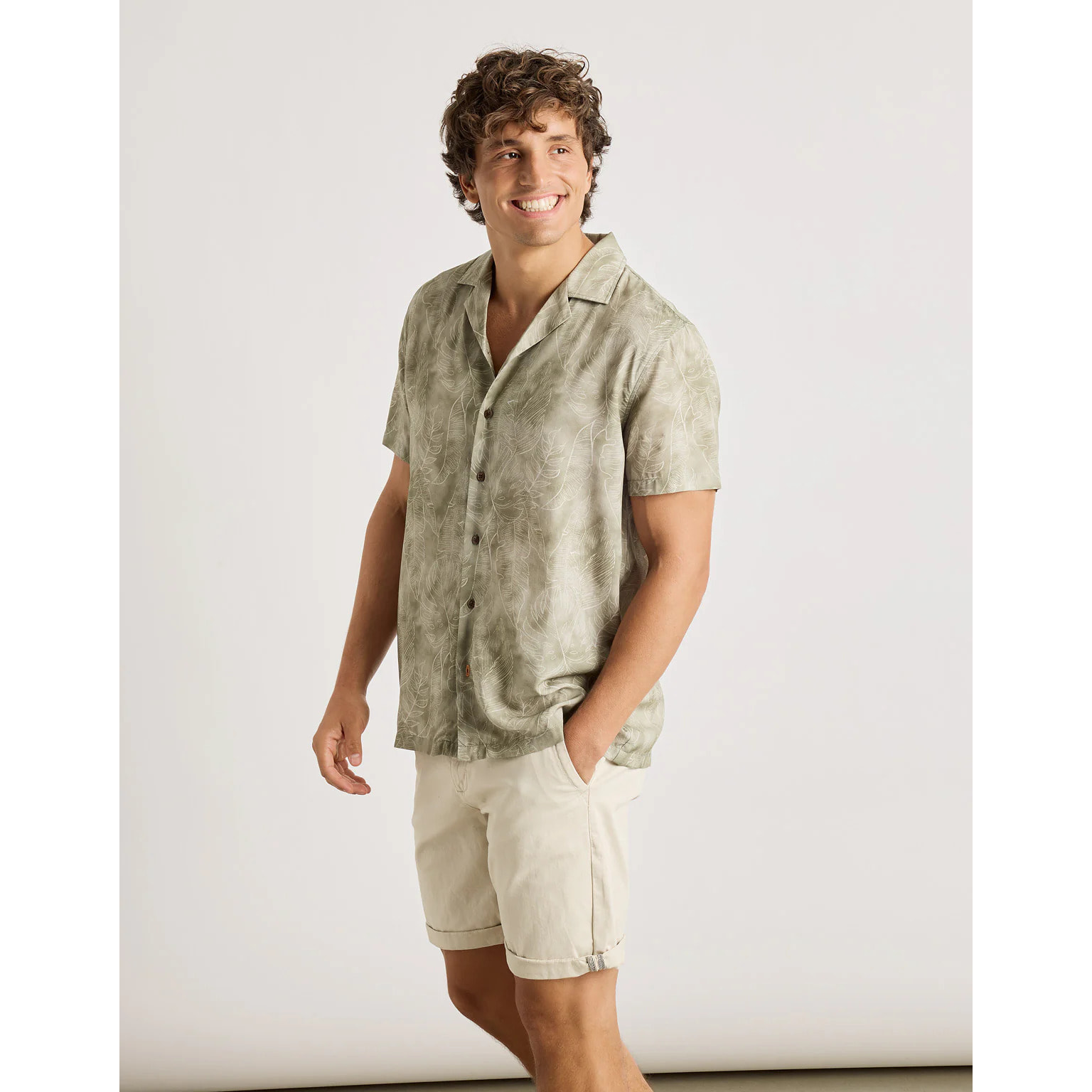 Camisa Manga Corta Caqui - Fog