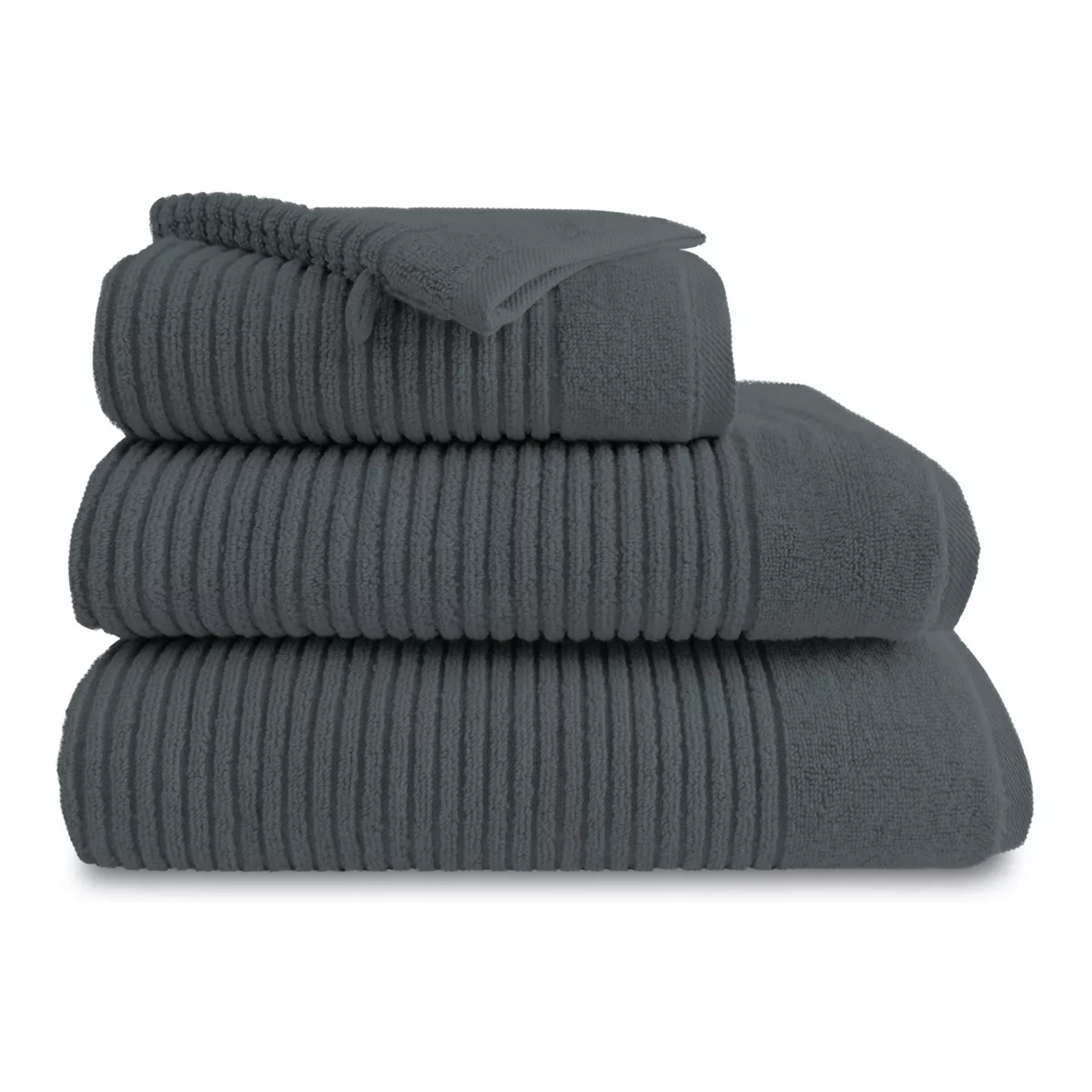 Drap de douche pur coton 575 g/m² uni anthracite Vitae titane