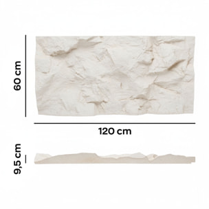 Rushmore - Set 2 pannelli decorativi 3D da parete 120x60x9 cm effetto pietra in PU Cashmere