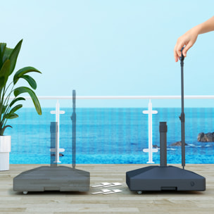Base para Sombrilla Cuadrada Soporte para Parasol con Ruedas Pie para Sombrilla con Asa Ajustable Rellenable con Agua 45L o Arena 55kg para Jardín Terraza Negro
