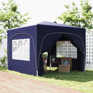 Carpa Plegable Gazabo 3x3 m con Paneles Laterales UPF50+ Cenador Pabellón de Jardín con Altura Ajustable y Bolsa de Transporte para Camping Fiestas Patio Terraza