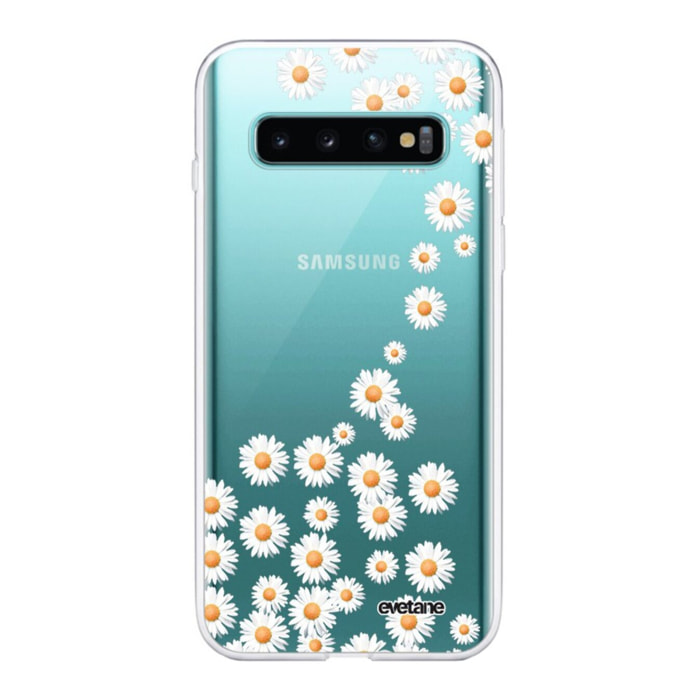 Coque Samsung Galaxy S10 360 intégrale transparente Marguerite Tendance Evetane.