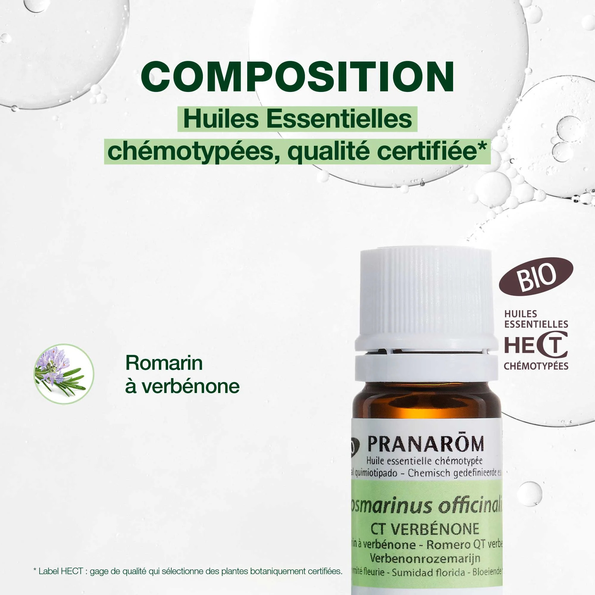 Pranarom - Huile Essentielle de Romarin à verbénone - Bio - 5 ml
