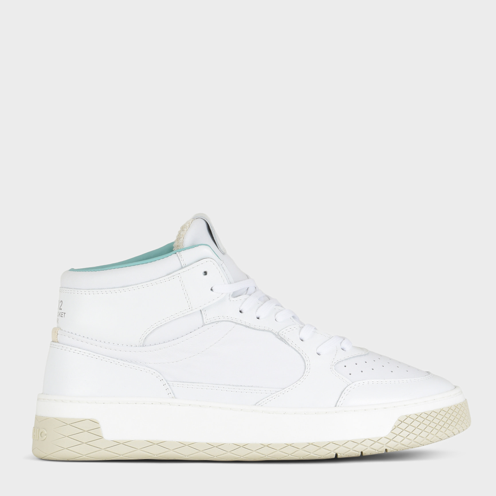 SNEAKER MID P02 UOMO IN PELLE BIANCO