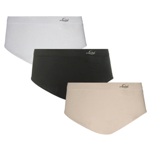 Slip Culotte Donna Liabel Conf 3pz, Art. AZ2550A Assortito (Bianco-Nero-Nudo)