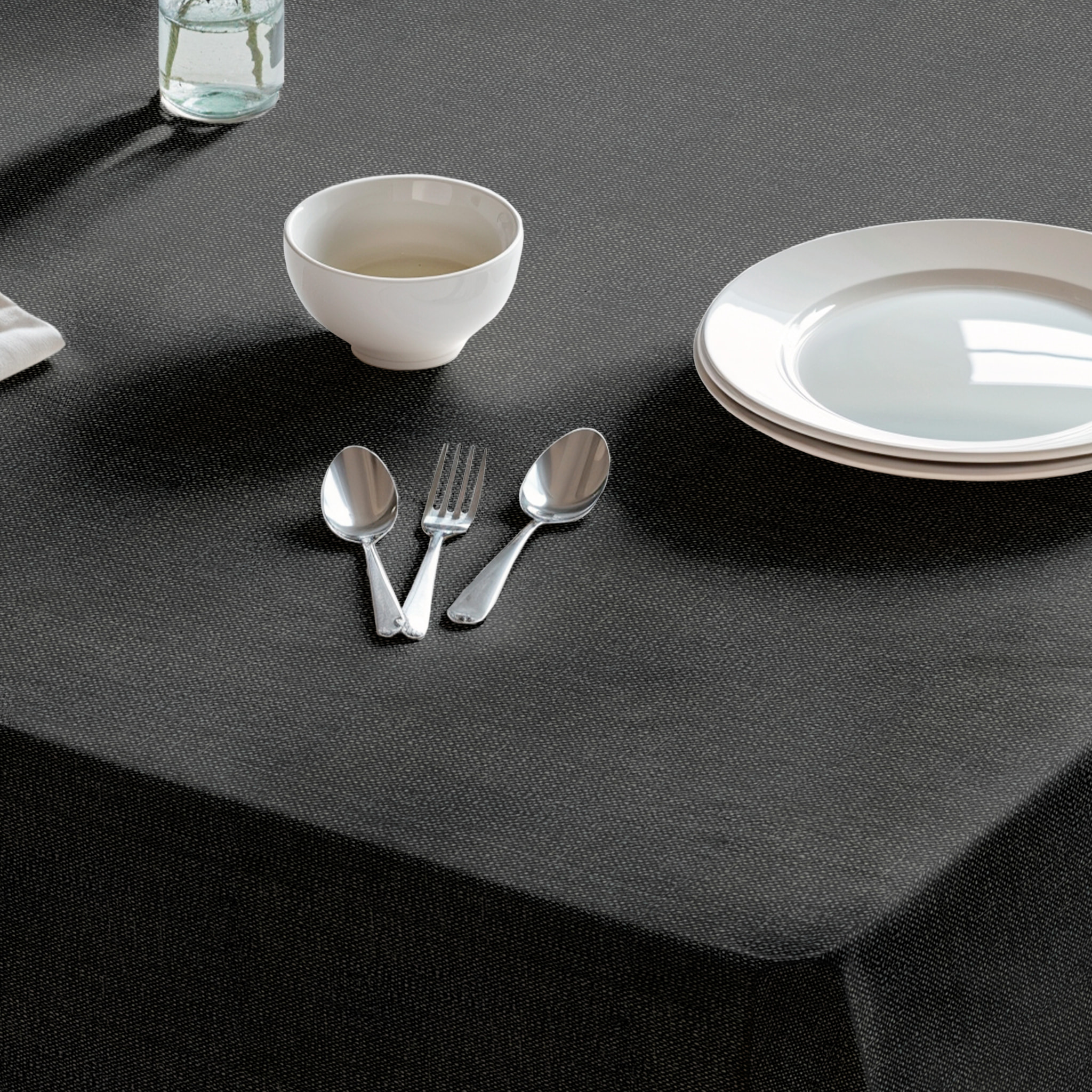 Nappe jacquard unie antitache Indra Black