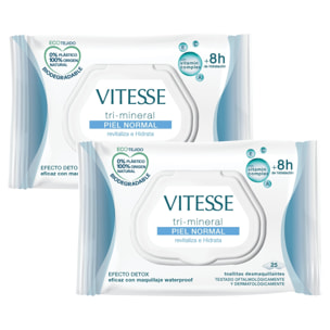 PACK X6 TOALLITAS DESMAQUILLANTES MINERAL NORMAL VITESSE