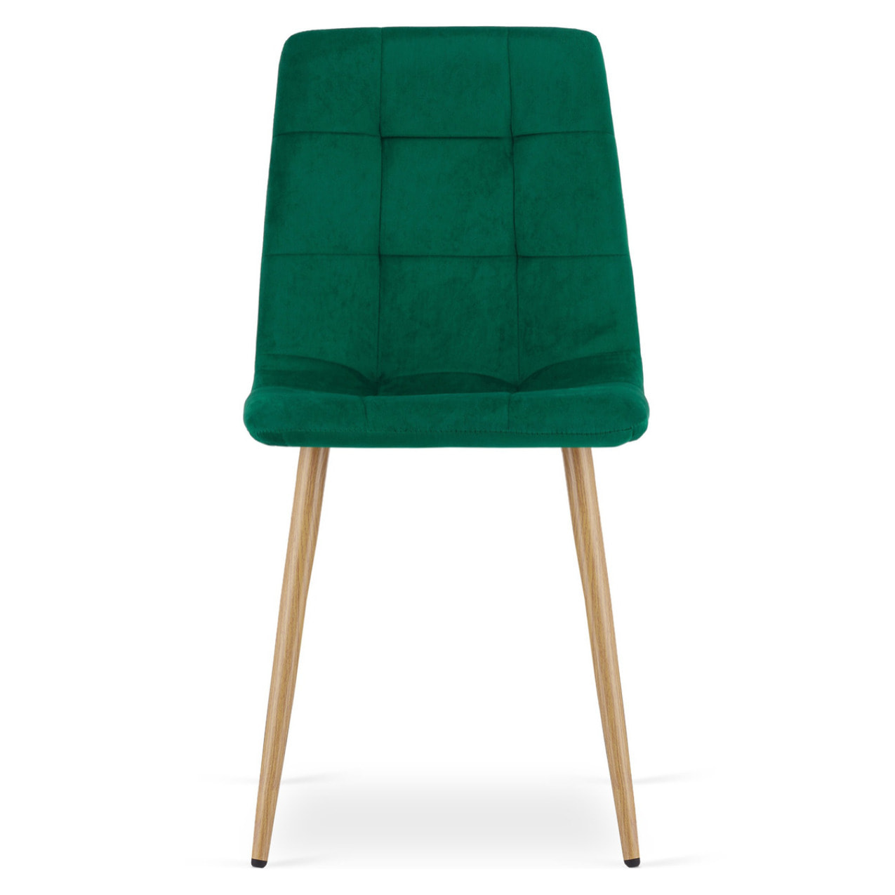 Set di 2 sedie Kara in velluto verde scuro con gambe effetto legno