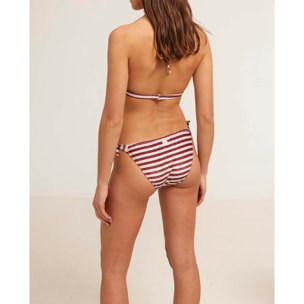 Top de bikini halter con rayas
