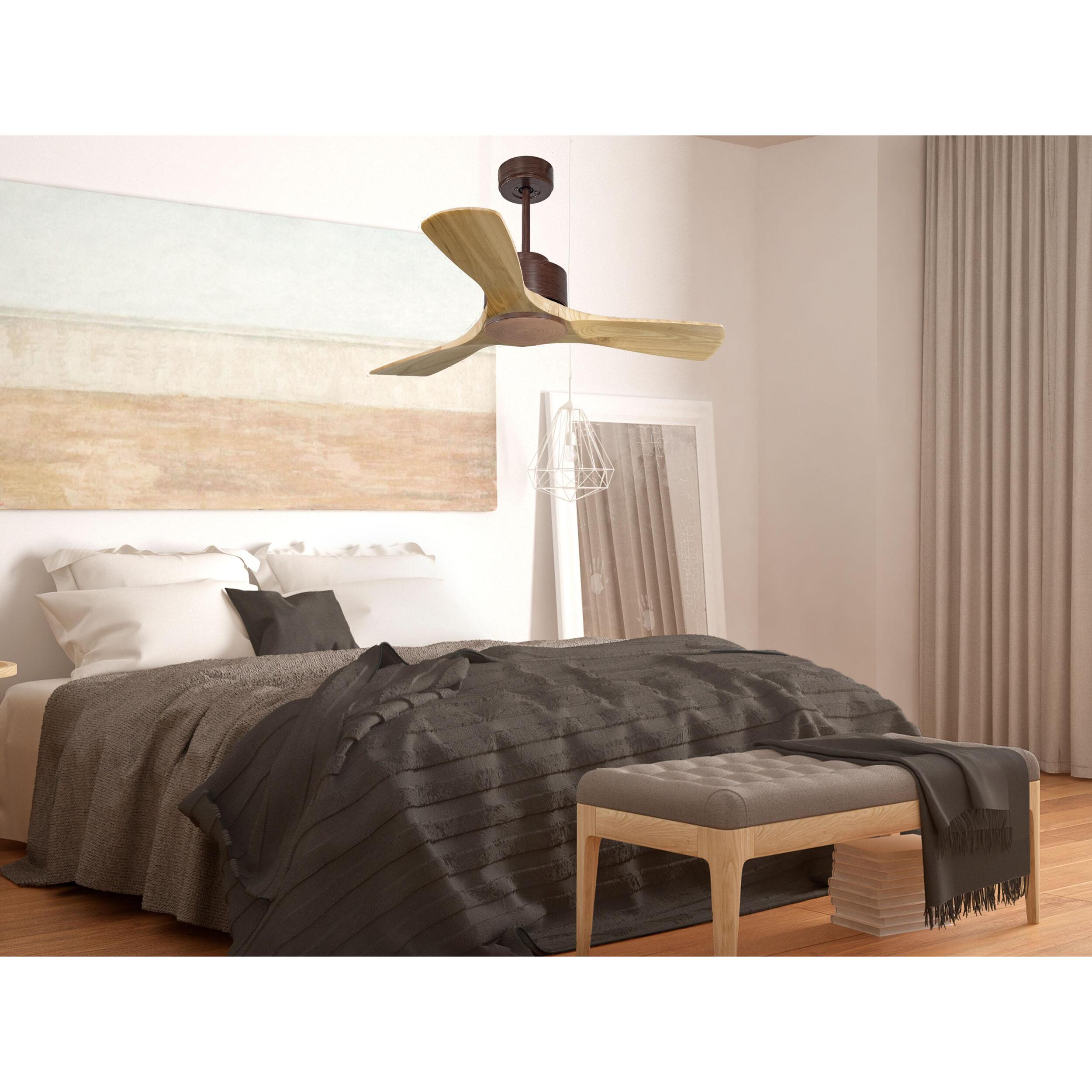 Ventilateur de plafond ø106 cm avec Wifi Réversible Hypersilence 40   W brun