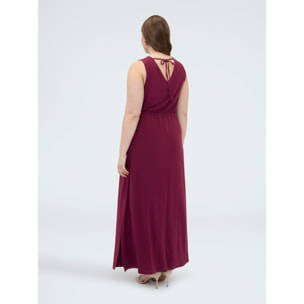 Fiorella Rubino - Vestido largo de punto con escote en la espalda - Burgundy
