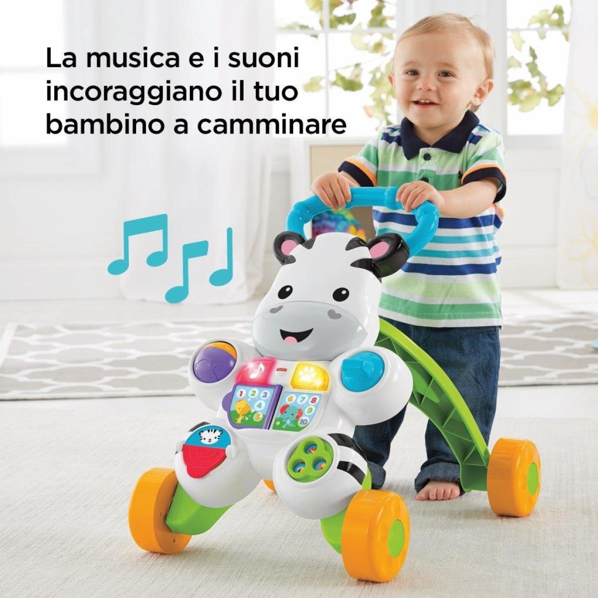 Fisher-Price Zebra Primi Passi Spingibile Giocattolo Elettronico Educativo unisex Fisher-Price