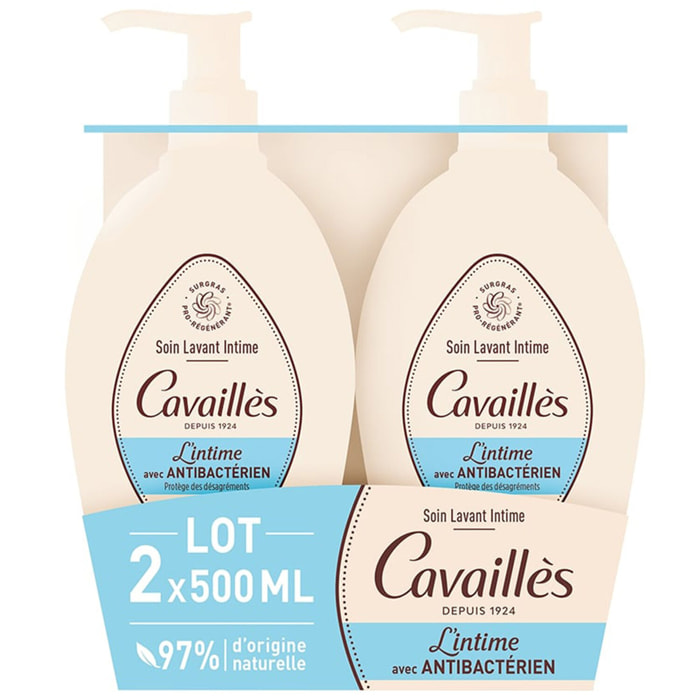 l'intime Antibactérien - Lot Soin Naturel Hygiène Intime 2x500ml