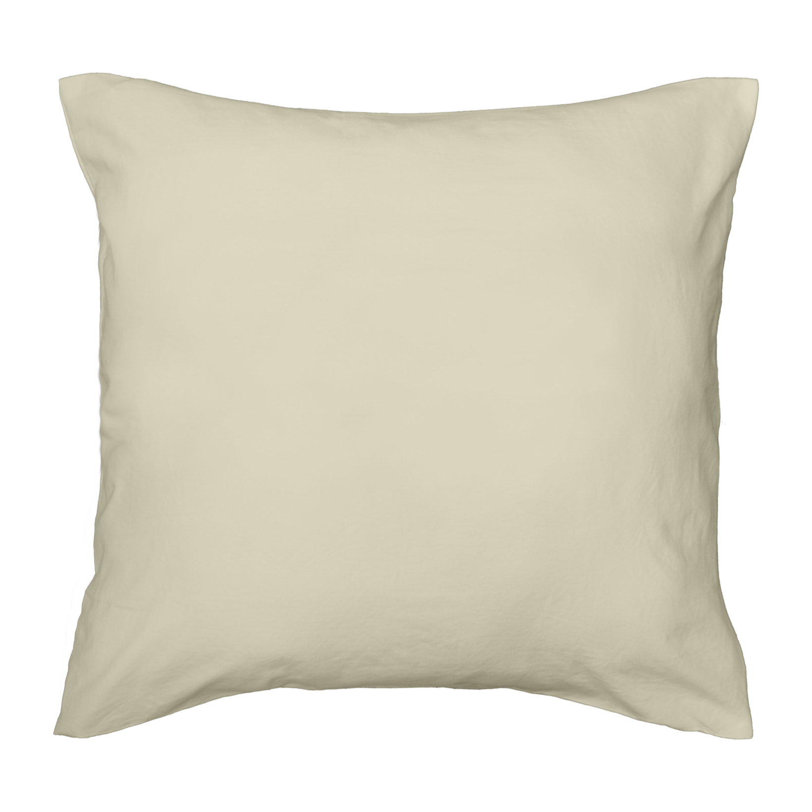 Parure de lit 3 pièces en microfibre unie lavée housse + taies - Ivoire