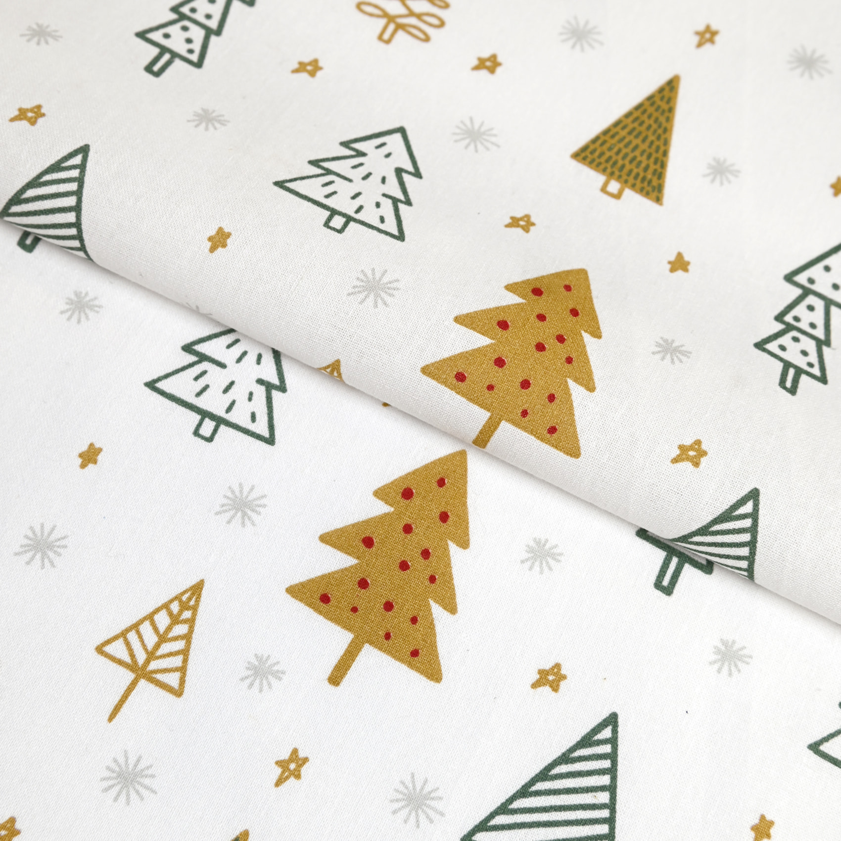 Torchons de cuisine motifs sapins en coton - Vert sapin