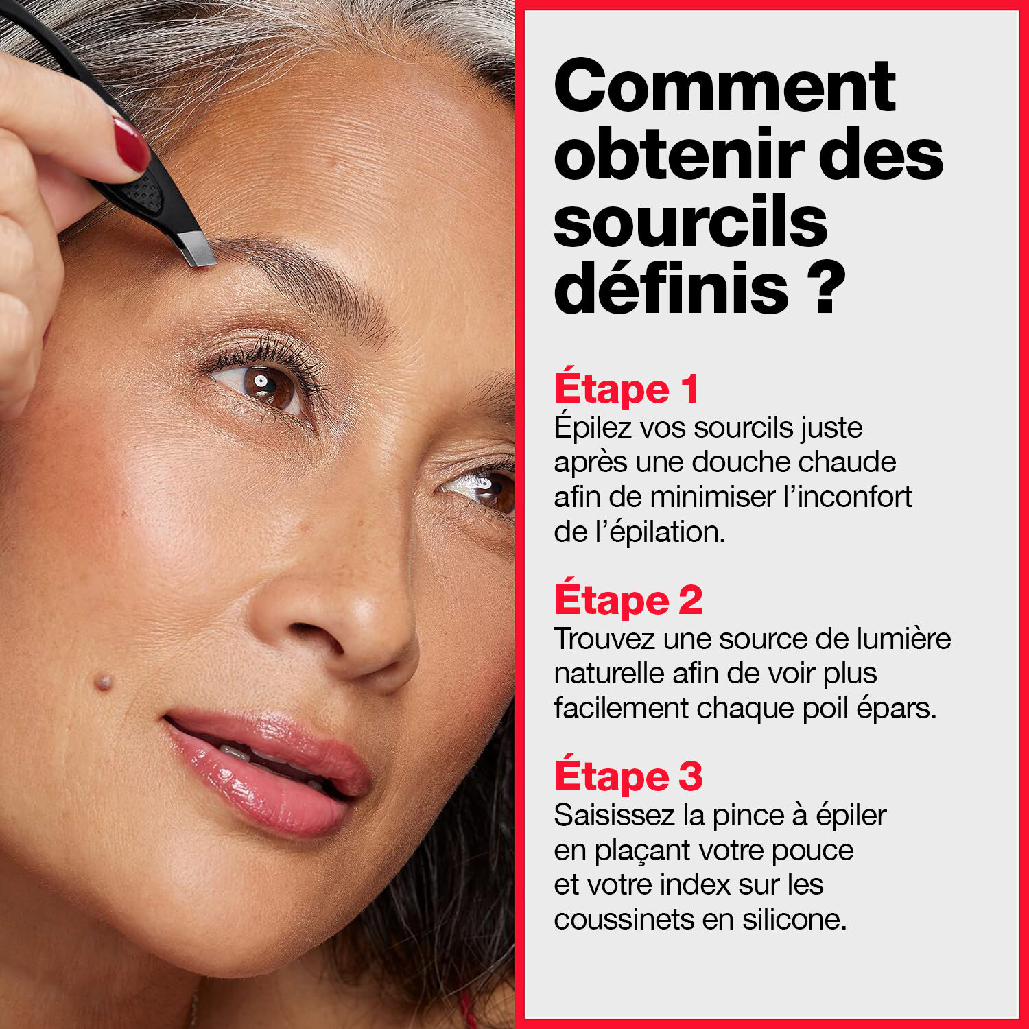 Pince à Épiler Confort + Contrôle - Pince à Epiler à Large Prise