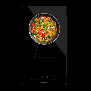 EVVO Placa Inducción 2 zonas de cocinado V31, Potencia máxima 3.500W, 9 niveles, máx diámetro 18 cm, booster, control táctil, indicador de calor