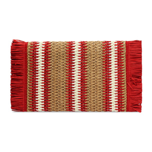Pochette da mare in paglia rossa