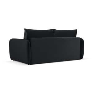 Canapé convertible "Vienna" 3 places en velours noir