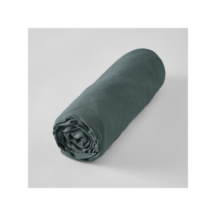 Drap Housse 180 x 200 cm en Lin Lavé - SOLINE
