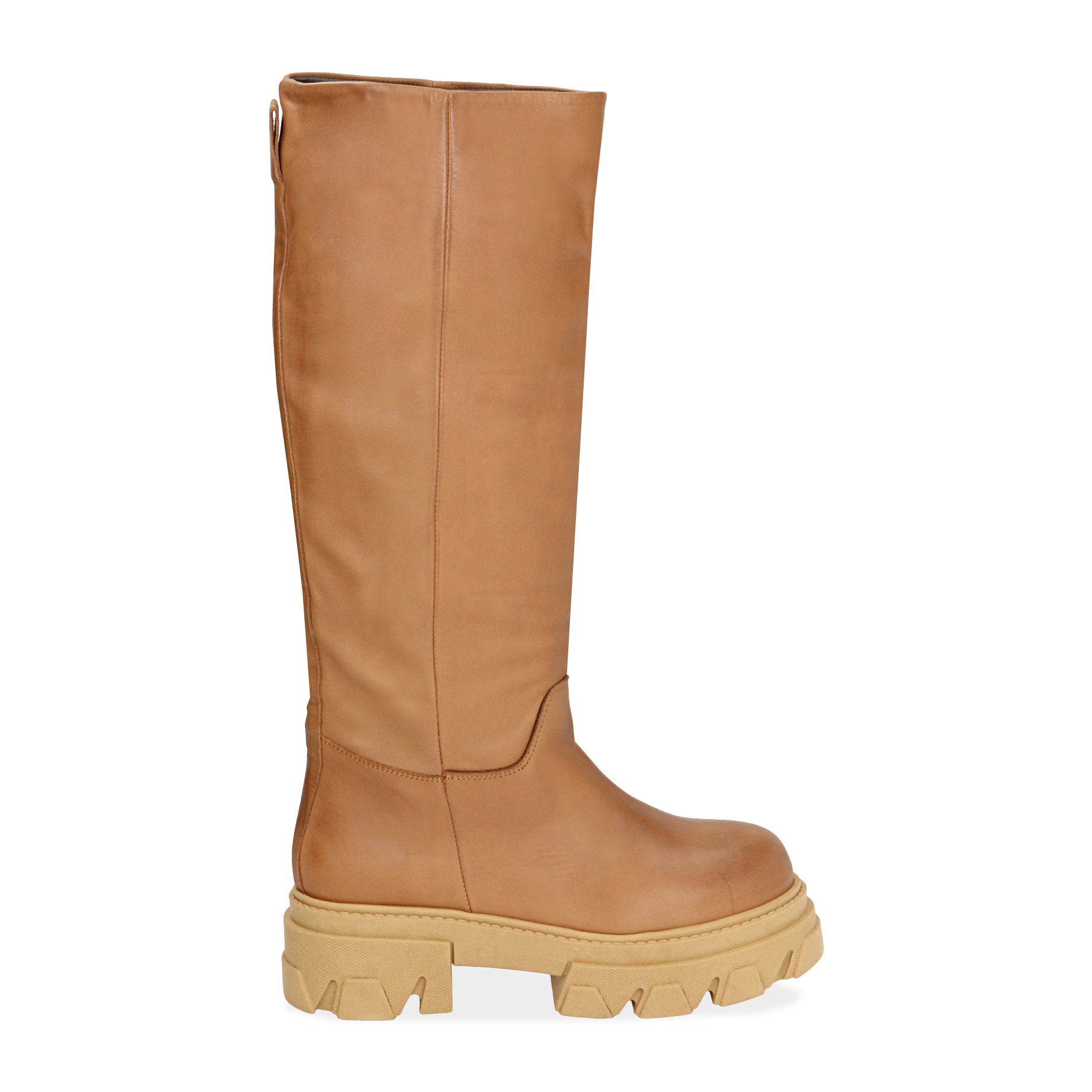 Botas gruesas de piel de becerro, tacón de 4 cm