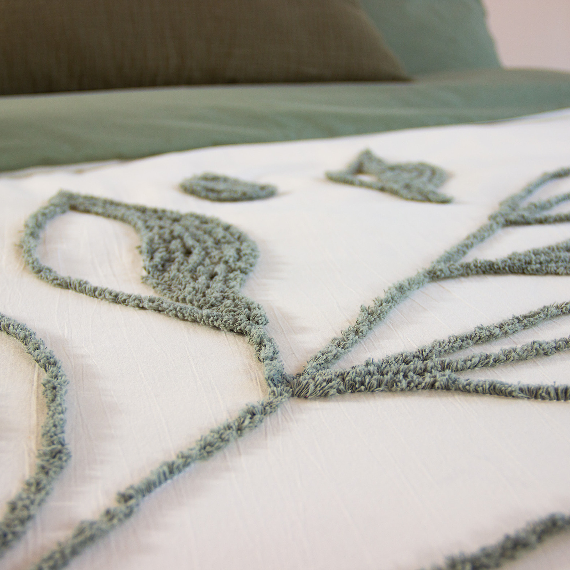Parure De Couette 3pcs Better Coton Lave Bci Herbier