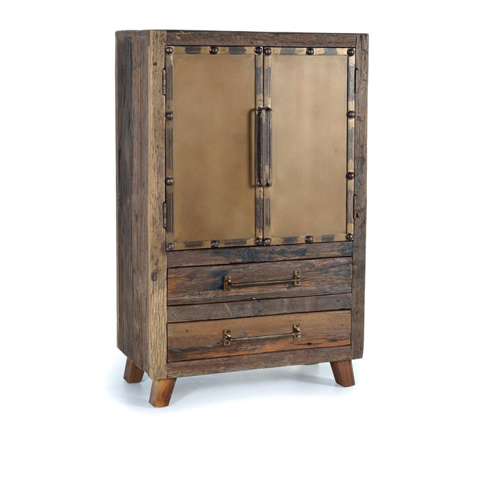 Aparador - madera y bronce viejo - 75x40x120cm