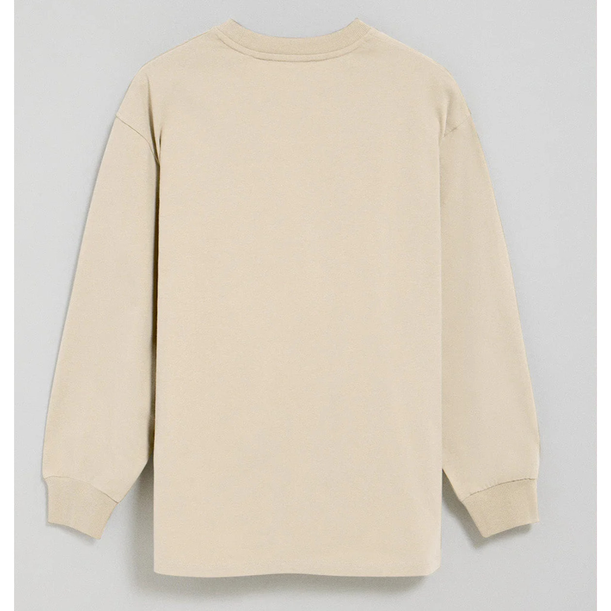 Camiseta de manga larga y cuello redondo color crudo con detalle Polo Club