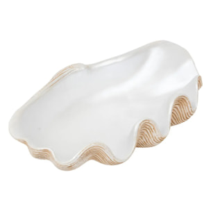 Coupelle "Oceane" résine blanc chaud L 36cm
