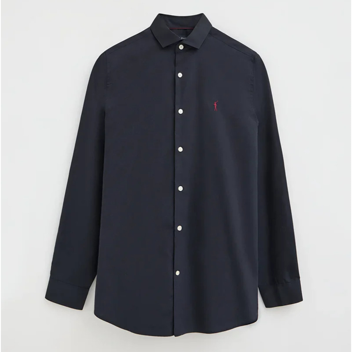 Camisa azul marino de corte slim con logo Rigby Go