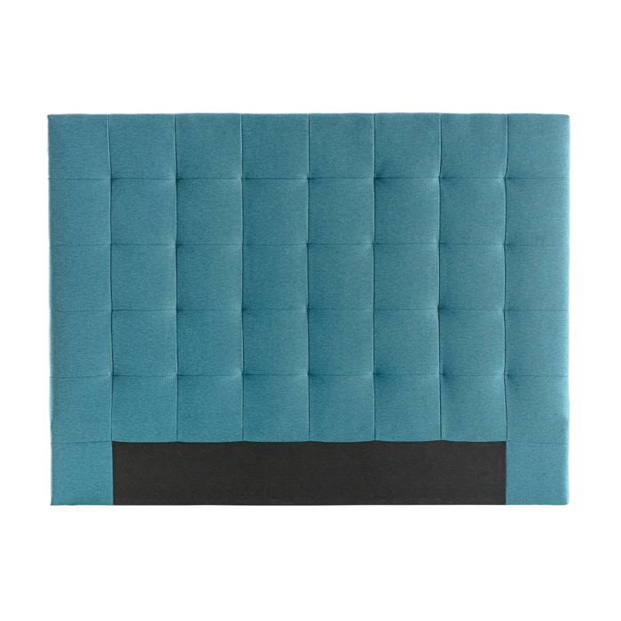 Tête de lit capitonnée en tissu bleu canard L140 cm HALCIONA
