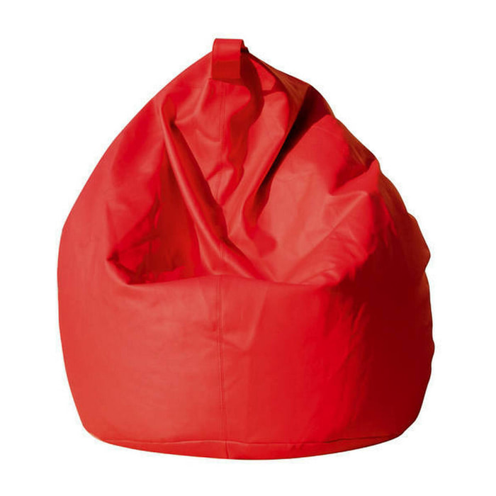 Pouf Azelia, Poltrona multiuso, Poltroncina sacco, Pouf poggiapiedi, Made in Italy, 70x70 h110 cm, Rosso