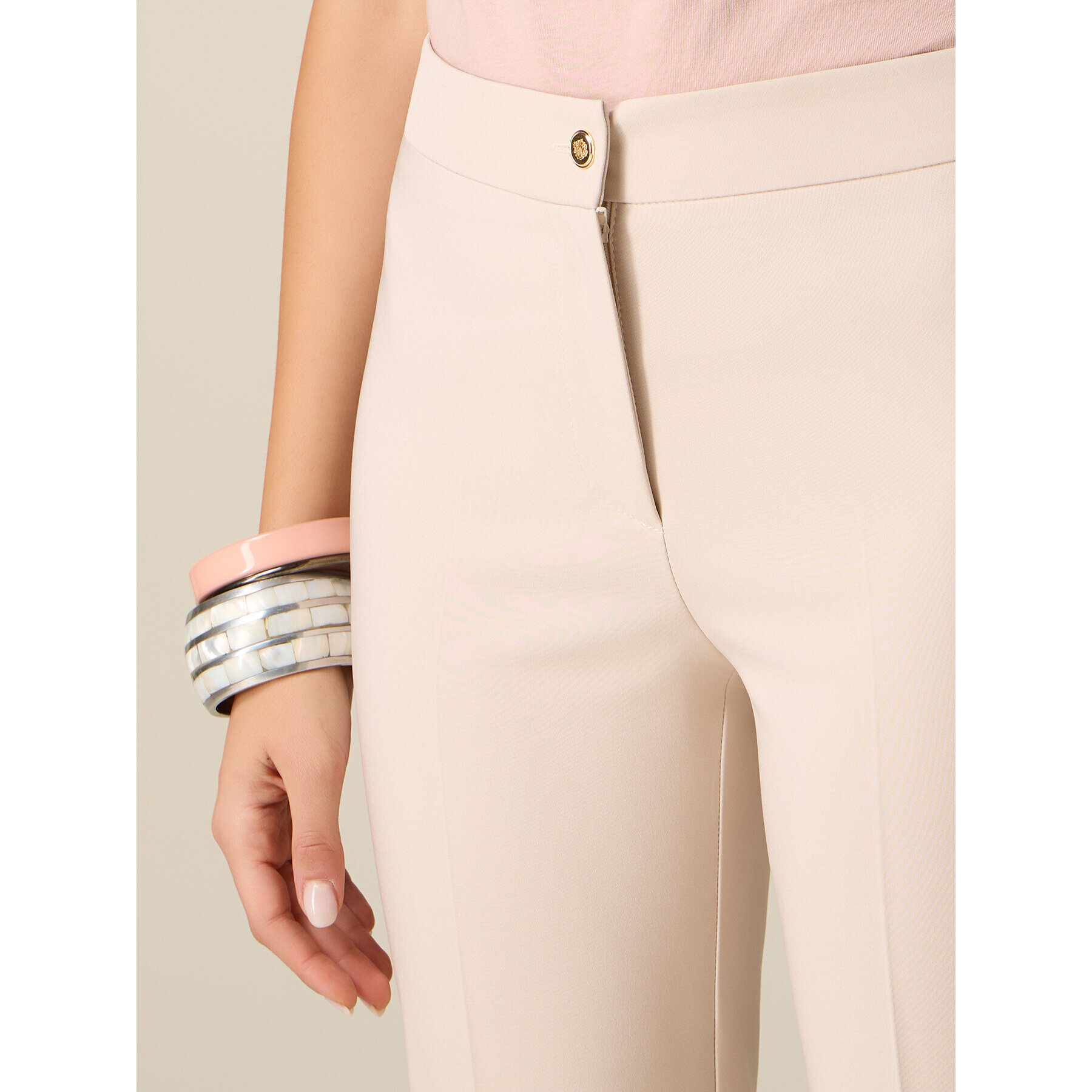 Oltre - Pantalones de tejido técnico - Beige