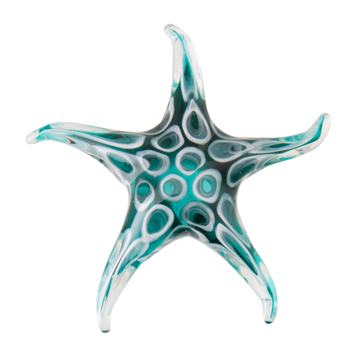 J-Line Presse-papier Seastar Pois - verre - turquoise