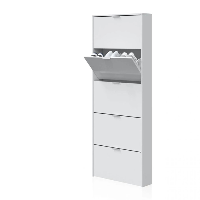 Zapatero Nia 5 Puertas Blanco Brillo