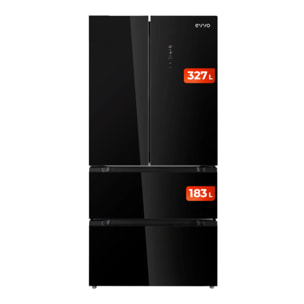 EVVO Frigorífico 4 puertas F100 Glass, Motor Inverter, Total No Frost, 321l + 169l