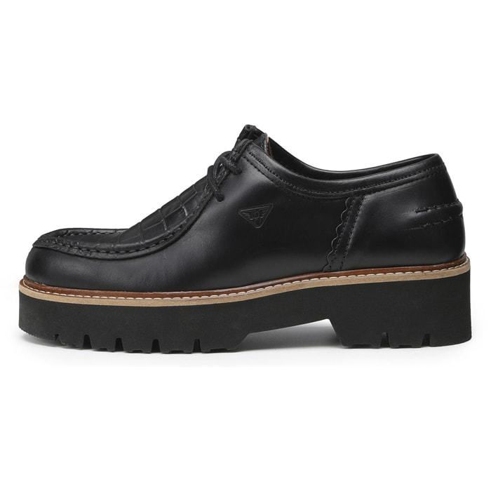 Stringate Docksteps nero in pelle