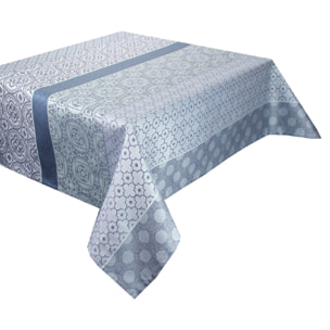 Nappe pur coton motif jacquard gris Mille bastides charbon