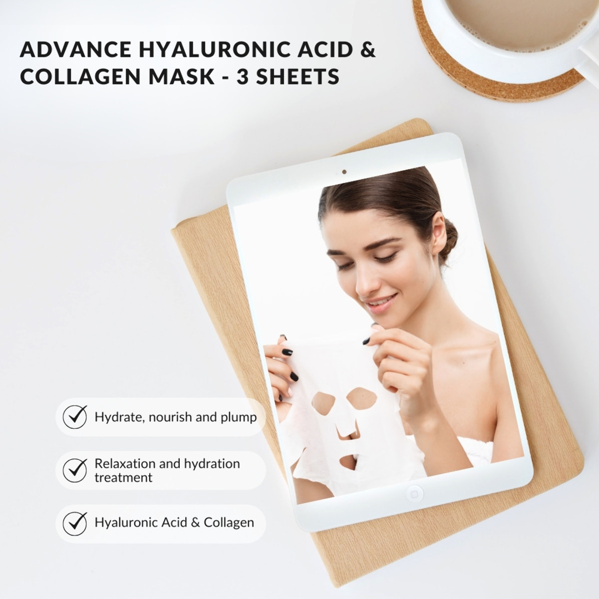Mascarilla de ácido hialurónico y colágeno