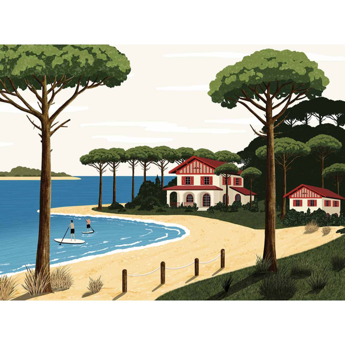 Papier peint panoramique Hossegor lac  Intissé