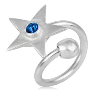 Anillo estrella cristal Swarovski blue plata925