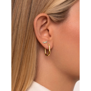 Orecchino Bossa in Acciaio Placcato Oro