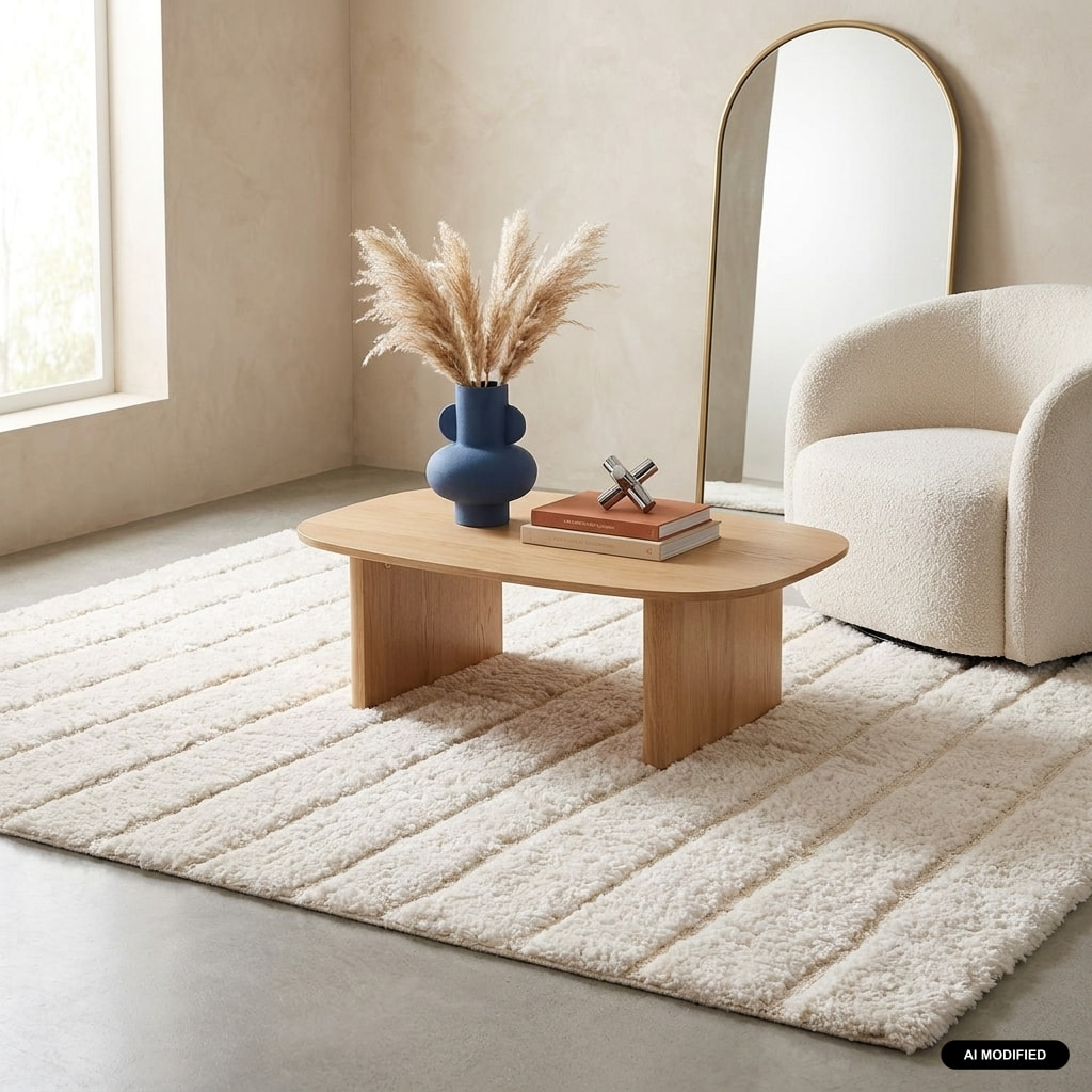 Tapis intérieur motif linéaire crème SOL