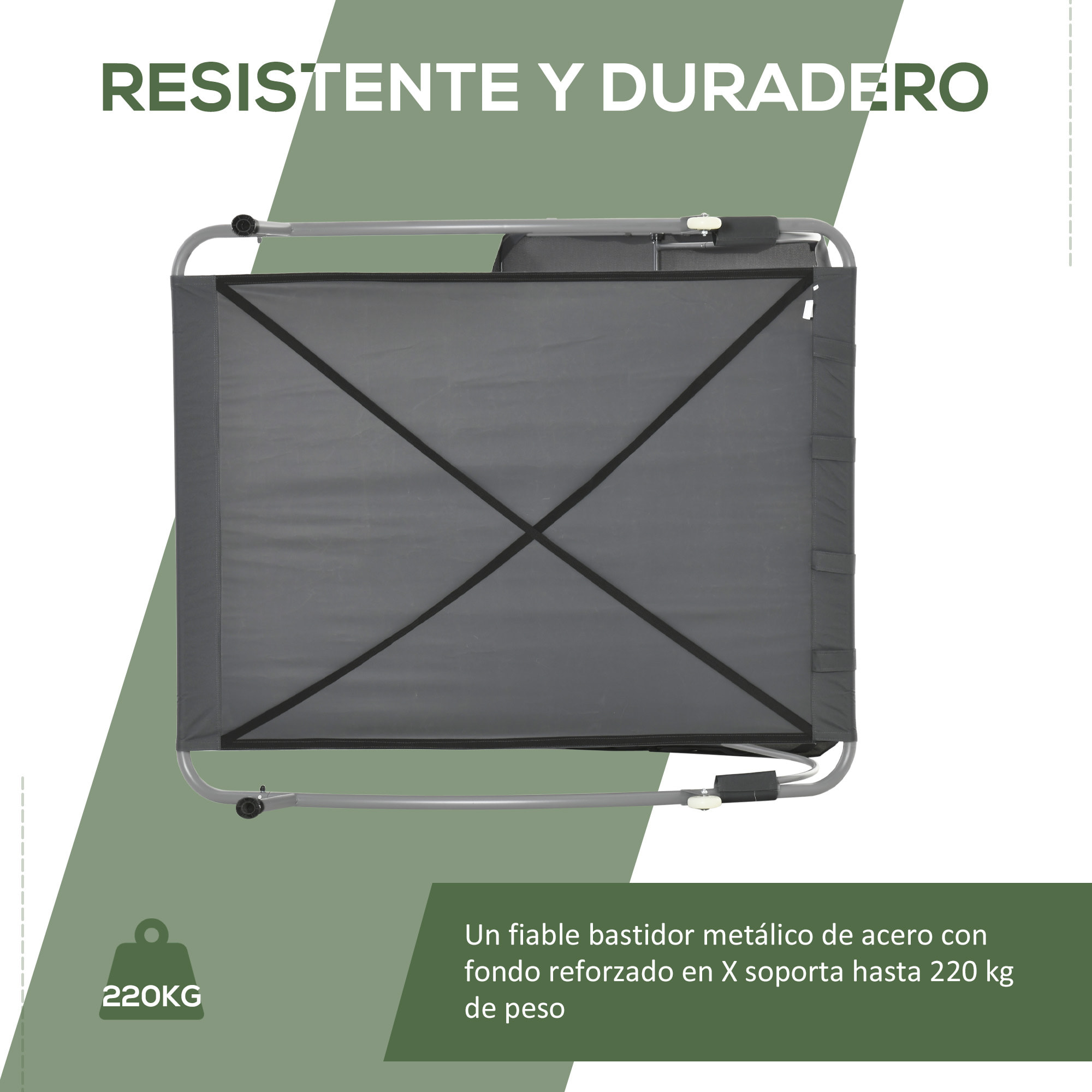 Tumbona Doble de Jardín con Toldo Ajustable Tumbona de Jardín Exterior con 2 Cojines para 2 Personas Tumbona de Piscina con 2 Ruedas 200x175x134 cm Gris