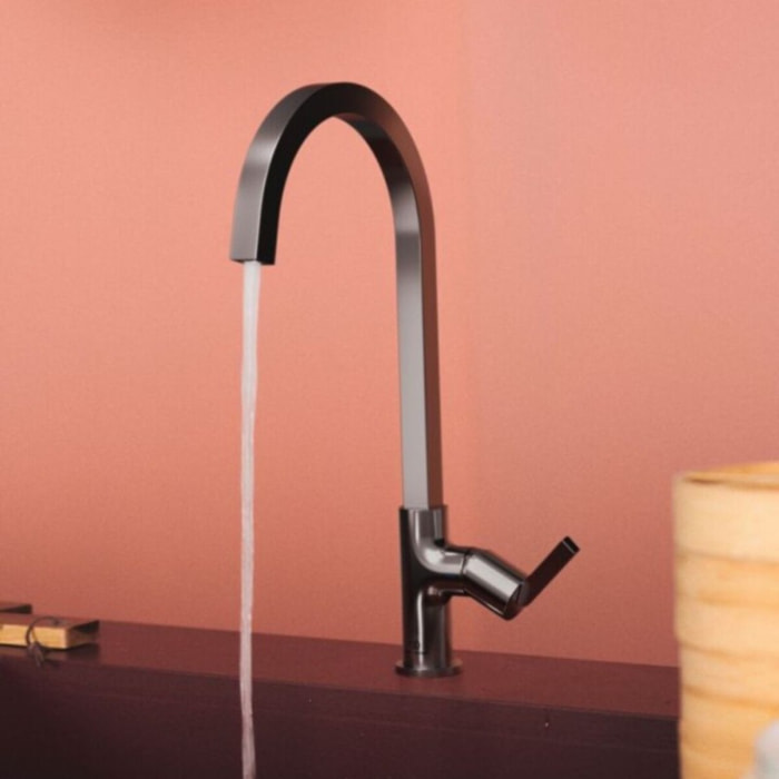 Robinet de cuisine IDEAL STANDARD Gusto carre gris magnetique