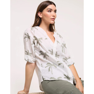 Camisa Estampado Bordado Verde - Australis