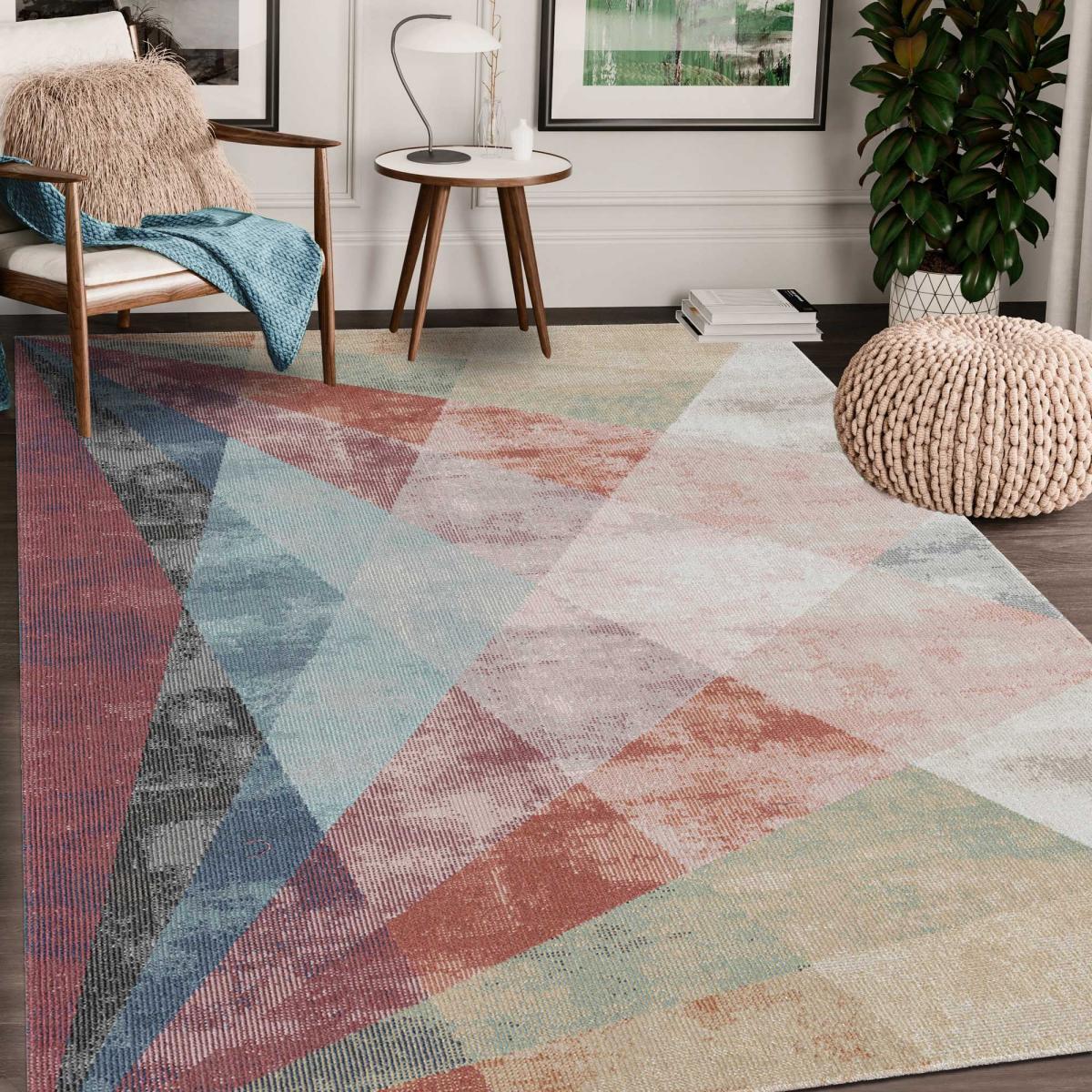 Tapis extérieur tissé kilim rectangle MAFE