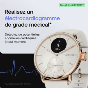 Montre santé WITHINGS Connecté Scanwatch 2 Rose Gold Sand 38mm